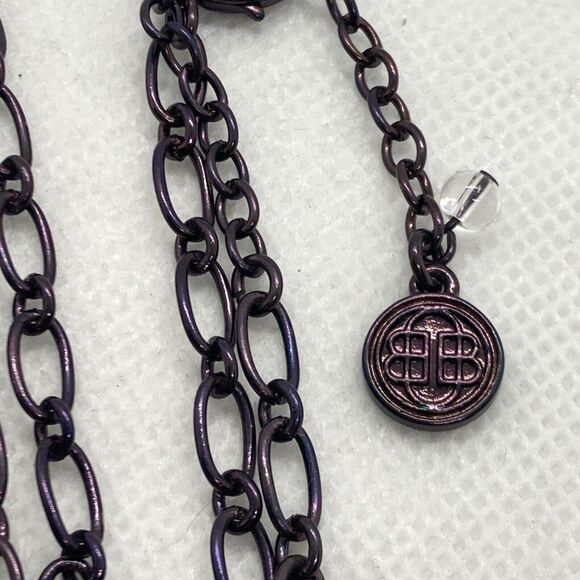 Vintage 1990s Bill Blass Copper Chain Necklace Pendant Adjustable 17'' - 20'' - Picture 3 of 9